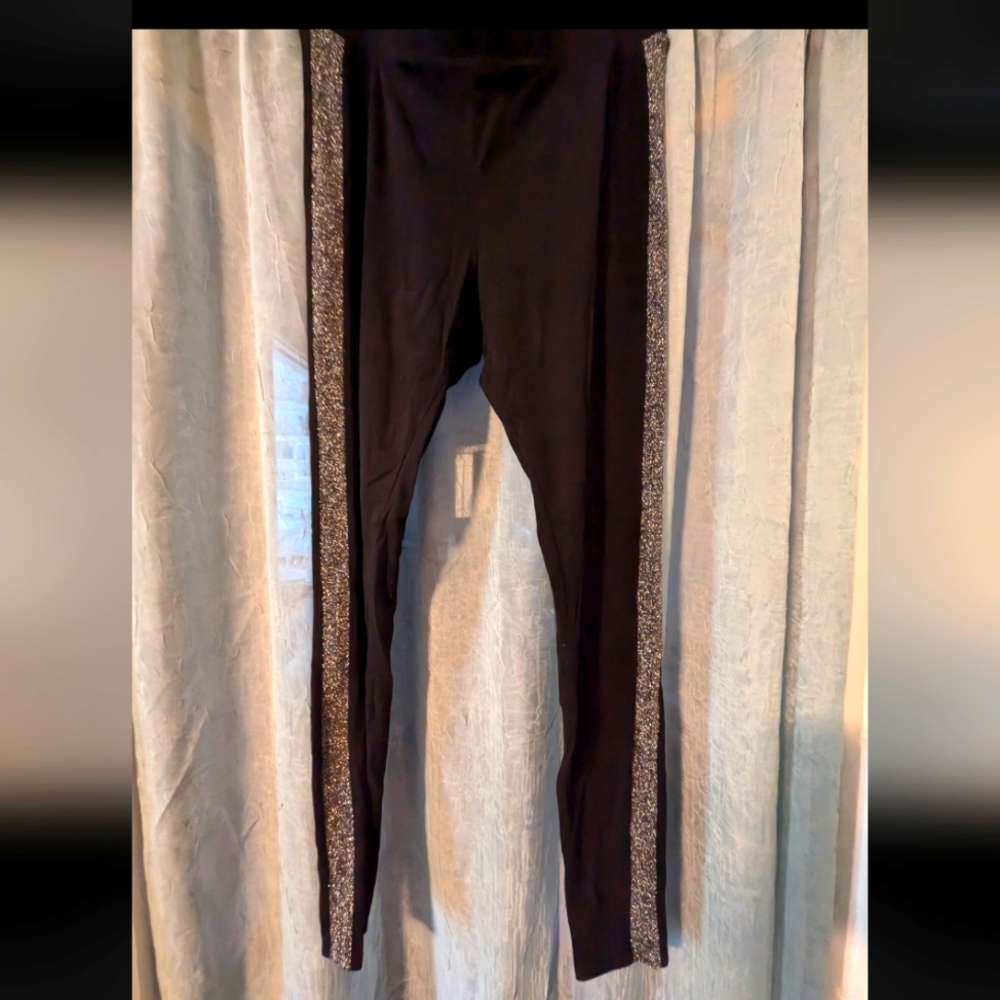 H&M Divided Black Leggings with Silver Accents